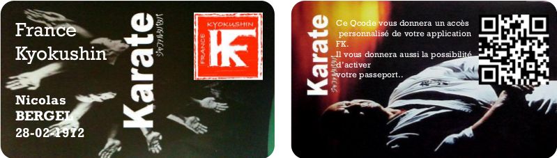 La carte adhérent France Kyokushin