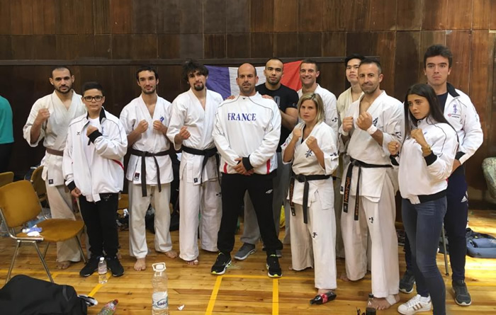 L'équipe de France lors des Championnats d'europe de karaté Kyokushin à Varna 2016