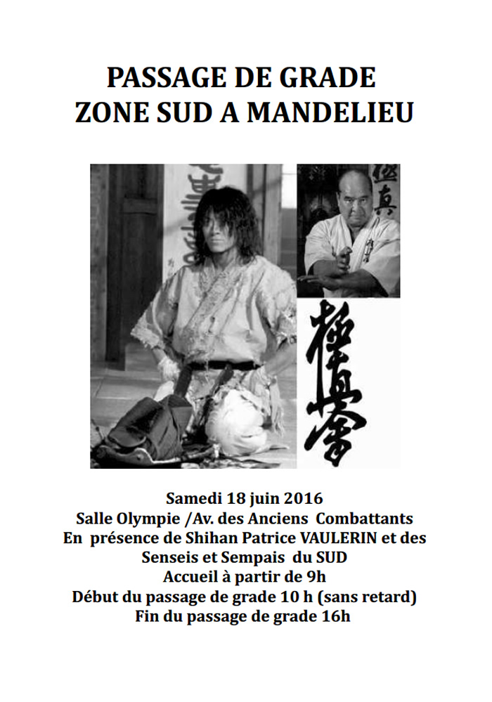 Passage de grades zone sud 2016