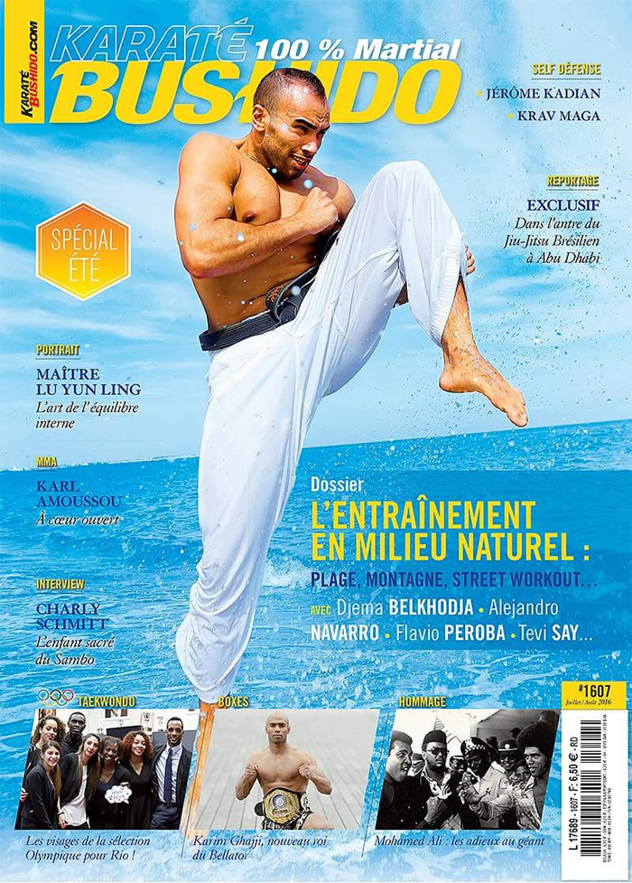 Djema BELKHODJA en couverture du Karaté Bushido - juillet 2016