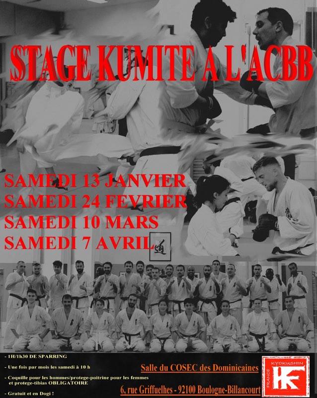 Stage kumite à l'ACBB - karaté Kyokushinkai