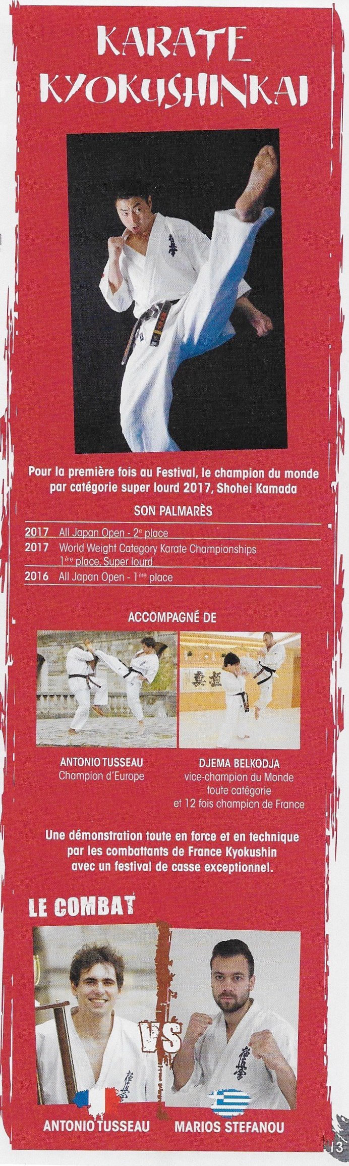 Démonstration France Kyokushin à Bercy 2018