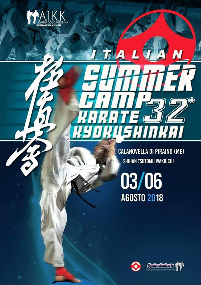 Stage d'été 2018 de karaté Kyokushinkai en Italie