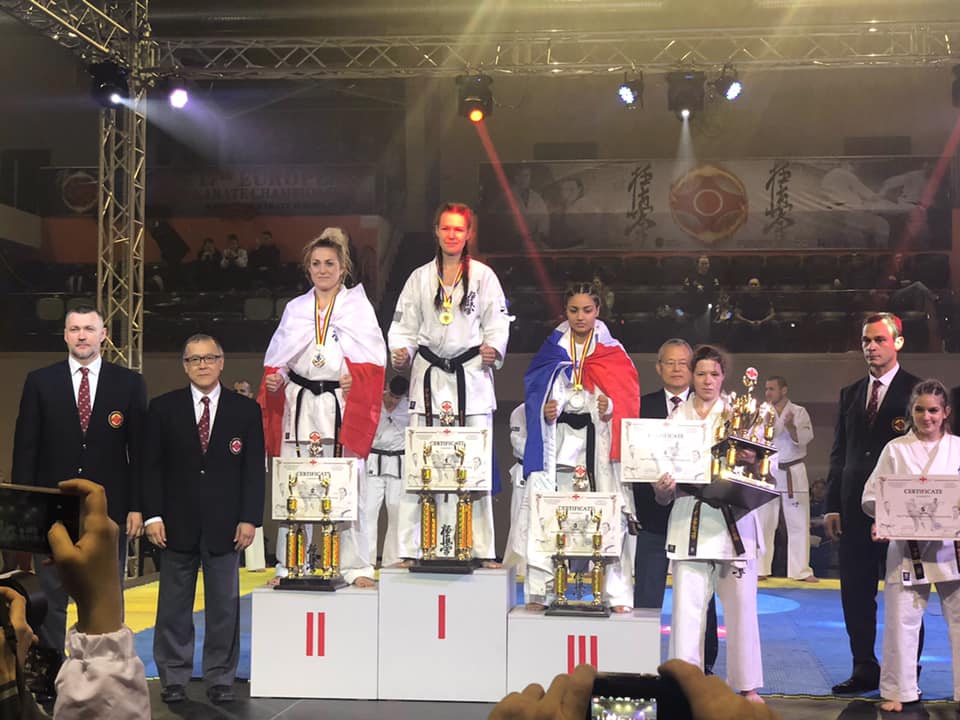 European Open Championships 2018 karaté Kyokushinkai, podium féminin