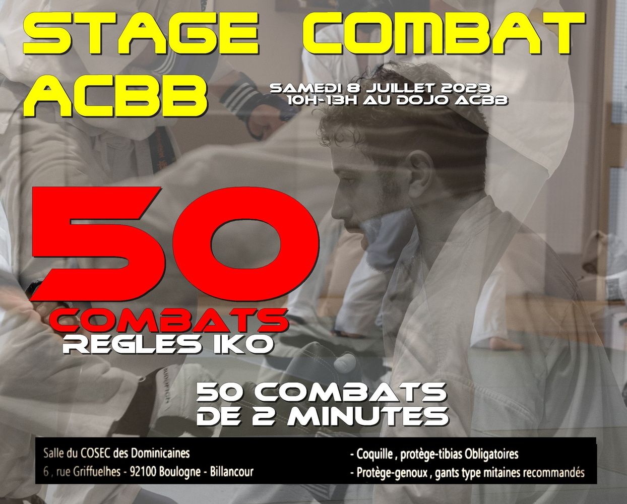 Stage 50 combats ACBB, karaté Kyokushinkai