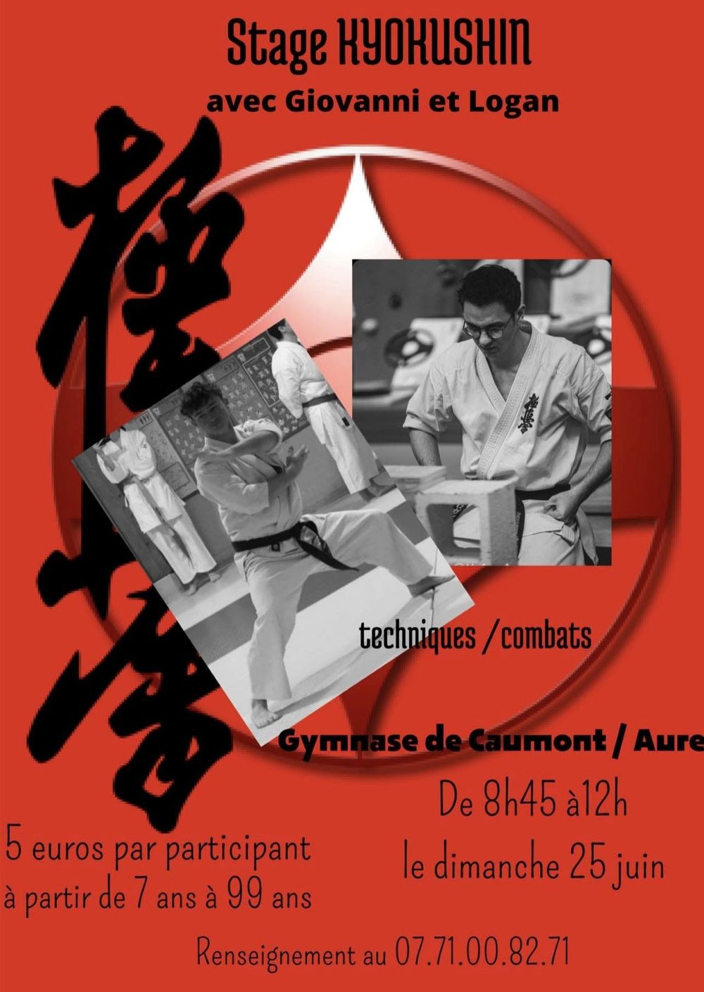 Stage combat karaté Kyokushinkai avec Logan et Giovanni à Caumont / Aure