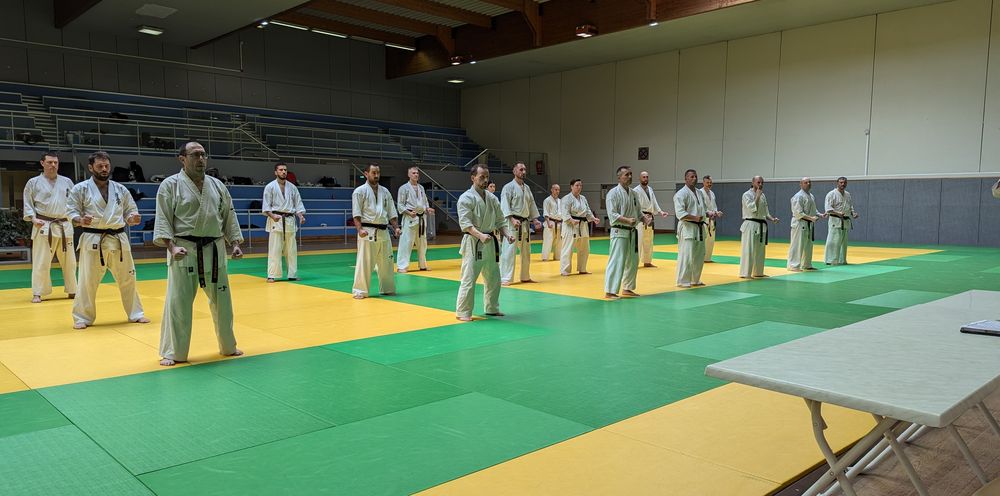 passage de grades lors du stage international France Kyoushin à Lyon