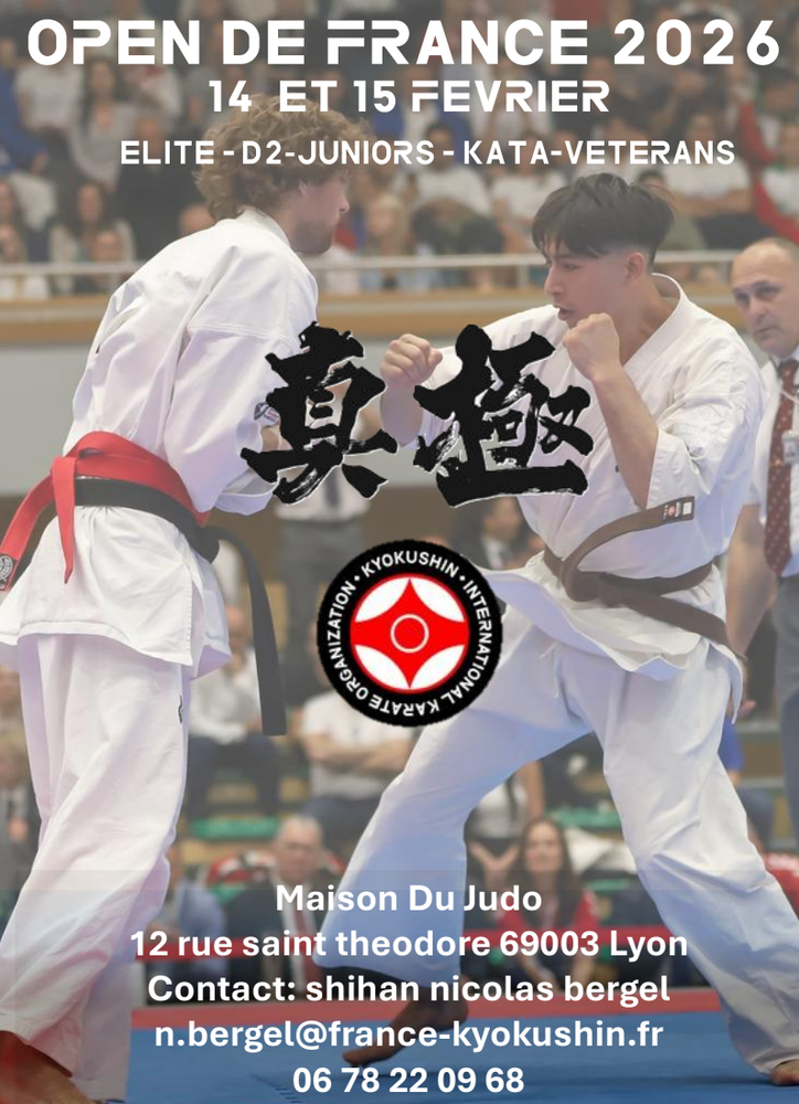 Open De France IKO 2026 - tournoi de karaté Kyokushinkai combat et kata