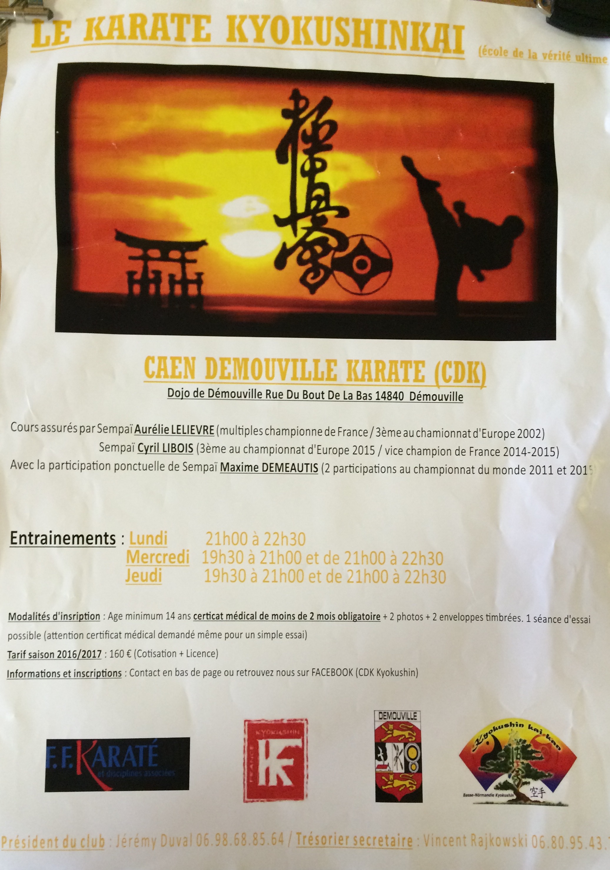 Nouveau club à Caen Demouville Kyokushin