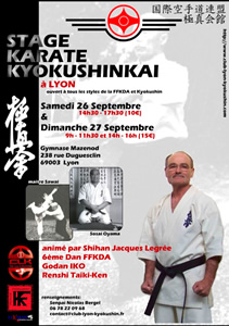 Stage au Club Lyon Kyokushin avec shihan Jacques Legrée
