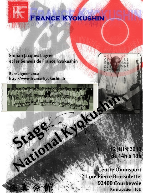 Affiche du stage National France Kyokushin 2010