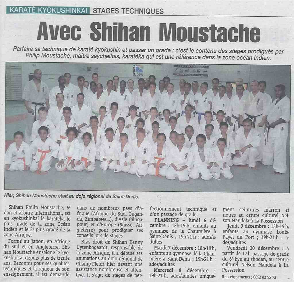 Article de presse concernant Shihan Moustache